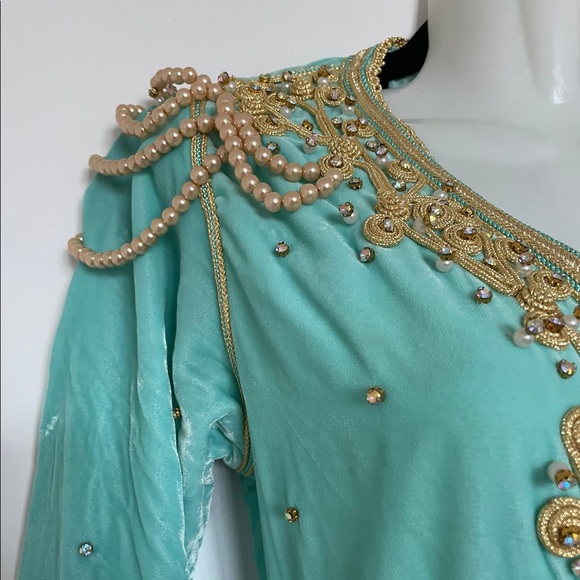 Light Blue Moroccan Kaftan - Picture 5 of 7